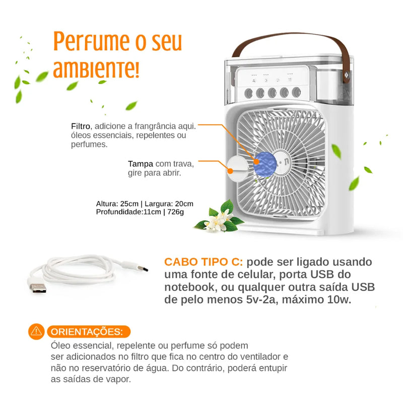 Mini Climatizador, Umidificador e Ventilador Portátil com Reservatório para Água e Gelo-Novidade na MCA Global Store - MCA GLOBAL STORE - Todos os direitos reservados