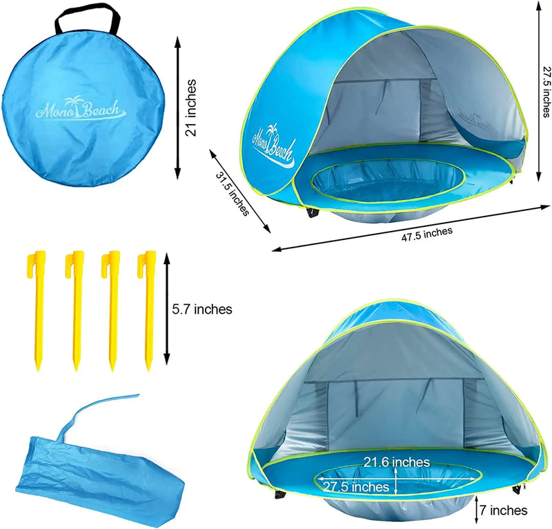 Barraca Portátil com Piscina para  Crianças e Proteção UV - MCA GLOBAL STORE - Todos os direitos reservados