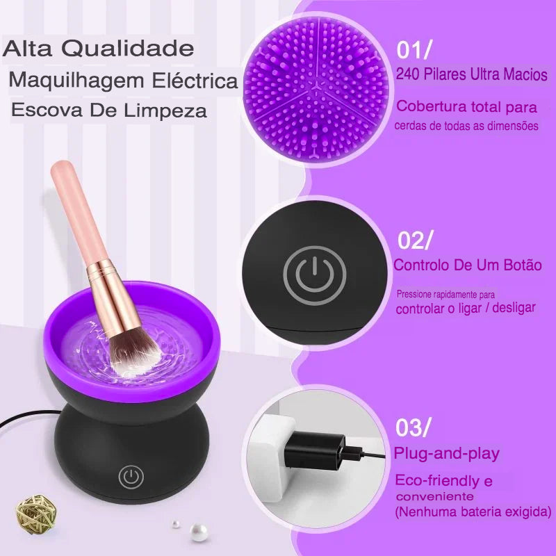 Desfrute de uma Maquiagem Impecável com o Aparelho Elétrico para Limpeza de Pincéis e Diga Adeus às Mãos Doloridas - MCA GLOBAL STORE - Todos os direitos reservados